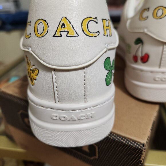 Coach High Line Leather Lace Up Scribble NYC Sneaker - Picture 12 of 14